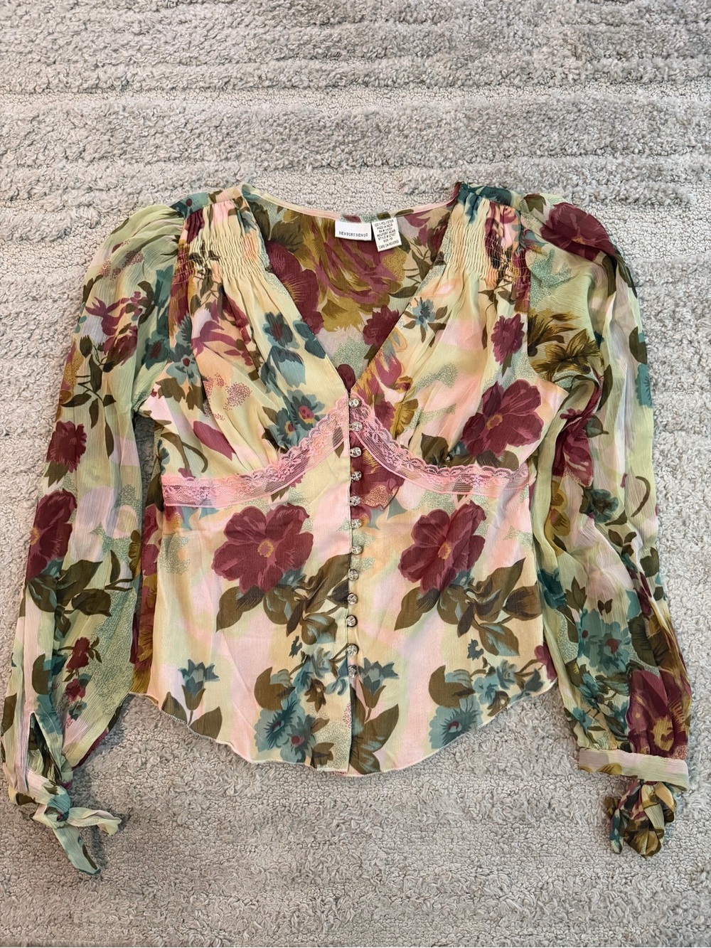 Vintage Newport News Size 10 (M/L) Floral Blouse